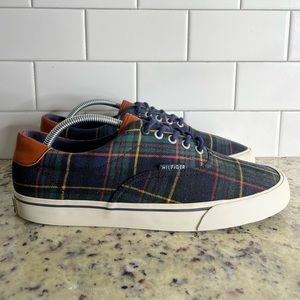 Tommy Hilfiger Plaid Canvas Sneakers Men’s Size 9.5 Lace up